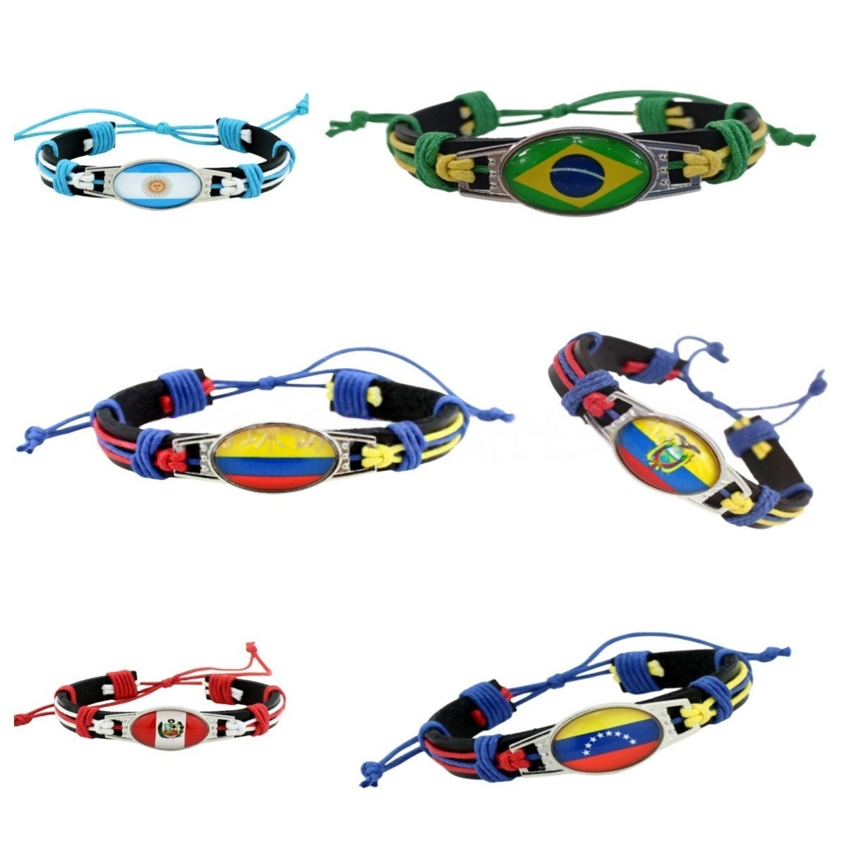 Ethnic Fashion Logo - Flaggenlogos verschiedener Länder in Südamerika, Armband