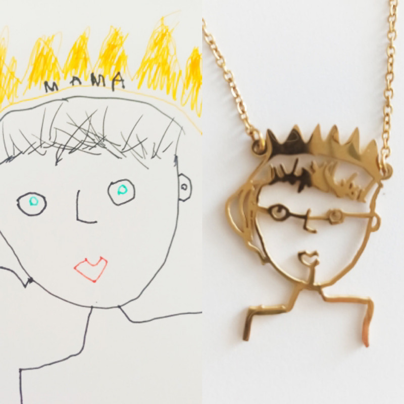 Ethnic Fashion Logo - Benutzerdefinierte Kinder Diy Bilder Zeichnung Halskette