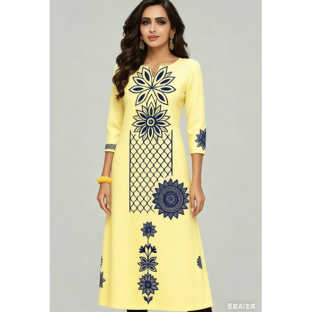 Ethnic Fashion Kurtis - Nationaler Stil Damen Kurt Casual Fashion