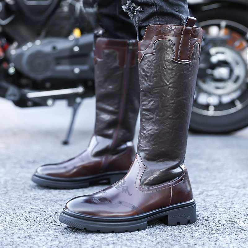 Männer Mid-kalb Stiefel Hohe Q – Ethnic Fashion In Bewertung und Preis