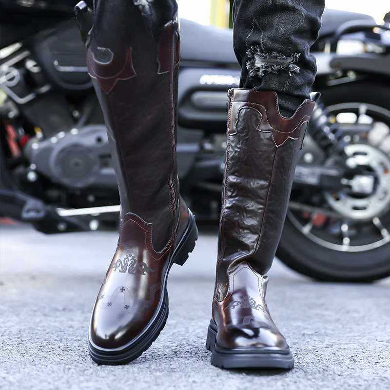 Männer Mid-kalb Stiefel Hohe Q – Ethnic Fashion In Bewertung und Preis