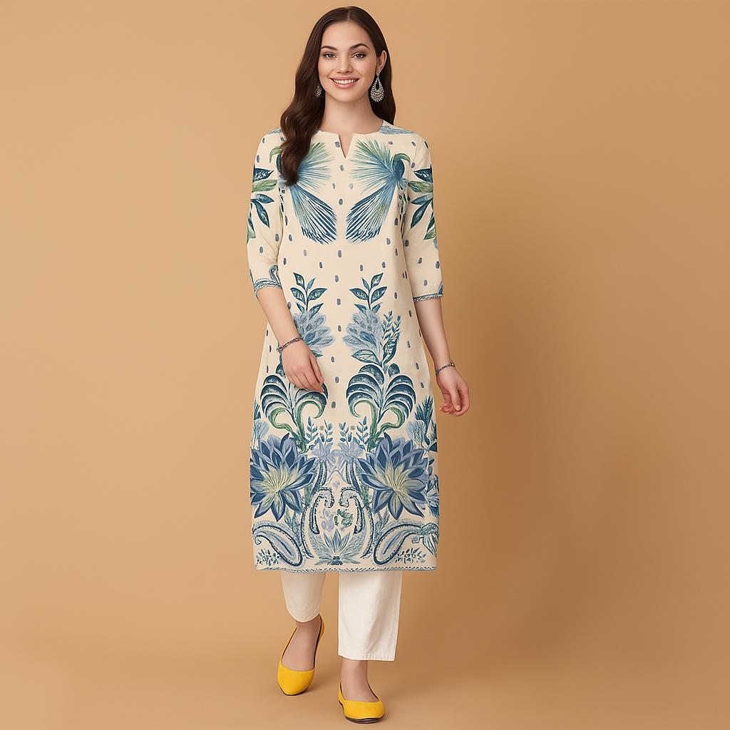 Muslimische Blumen Kurt Weihna – Ethnic Fashion Kurtis Bewertung und Preis